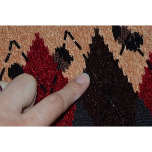 Vintage 90s Berer NWOT Beaded Diamond Leopard Cardigan Women Small Glam Rock Lux - Picture 9 of 11